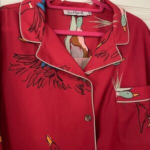 Rachel Antonoff Red Duck Print Top